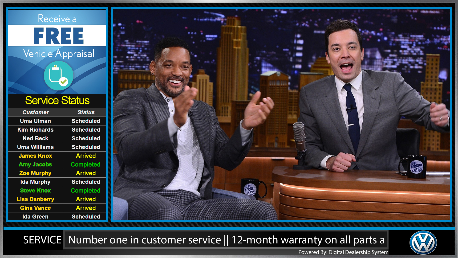 volkswagen customer lounge tv